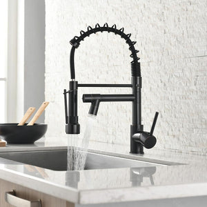 Modern Oil Rubbed Bronze Kitchen Sink Pull Out Down Faucet with Spring Loaded Mixer tap
