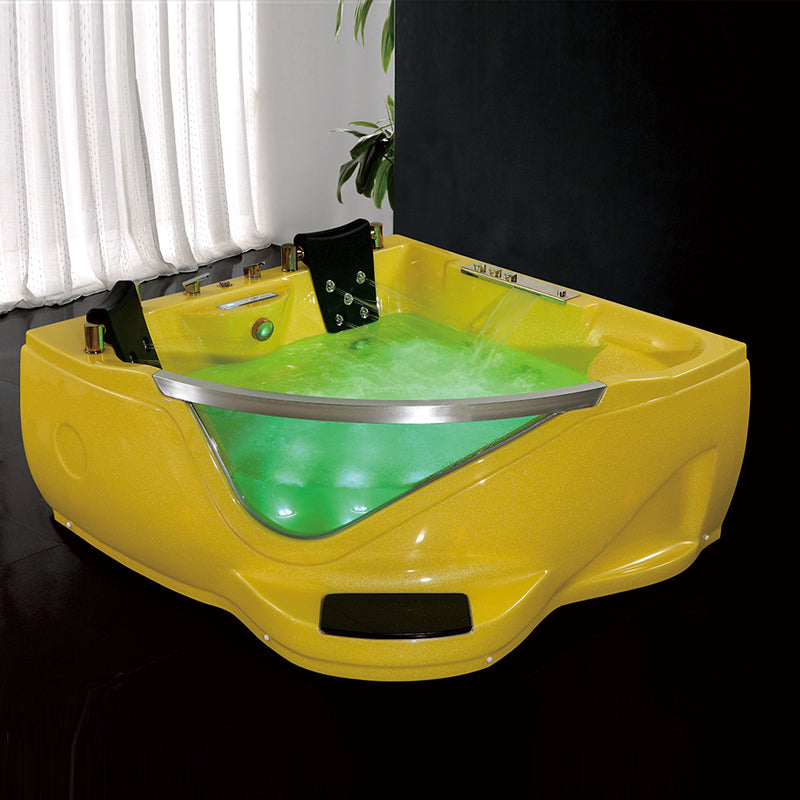 Luxury sexy whirlpool massage bathtub with glass & led