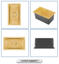 Load image into Gallery viewer, Nano Gold color undermount single bowl bar kitchen sink
