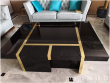 Load image into Gallery viewer, Modern ebony wooden coffee side table base
