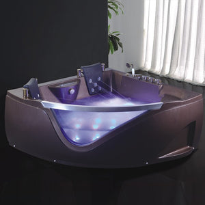 Luxury sexy whirlpool massage bathtub with glass & led