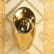Load image into Gallery viewer, Sanitary ware saudi urinal Ceramic wall mounted gold colored urinal for male
