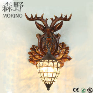 newest design elk deer head led crystal glass wall lamps