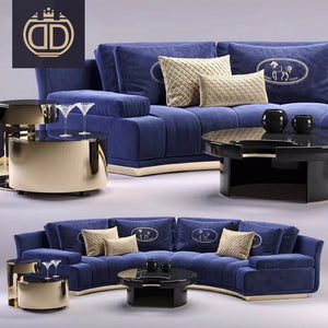 postmodern semicircle sofas upholstery fabric velvet canape circular modular sectional modern villa furniture sofa