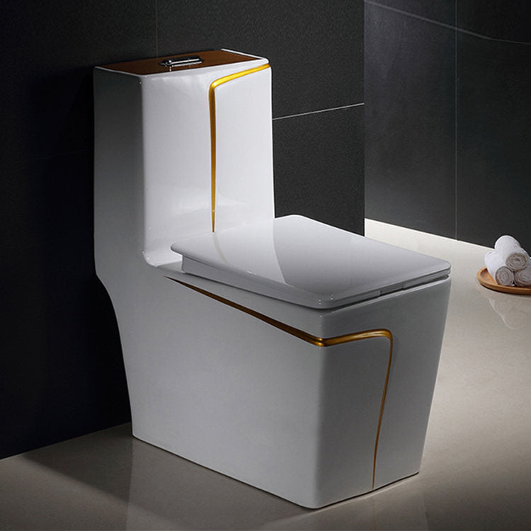 Toilet Bowls Gold S-trap/P-trap Ceramic Sanitary  Accessories Floor Mounted One Piece WC Modern Style Dual Flush Toilet Bowl Price Bathroom Accessories