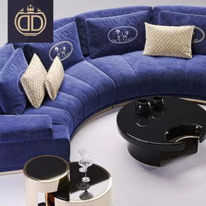 postmodern semicircle sofas upholstery fabric velvet canape circular modular sectional modern villa furniture sofa