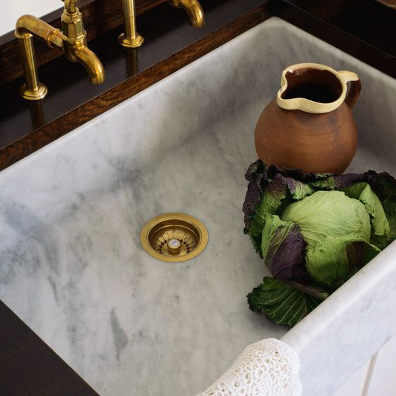 New Carved Italy White Natural Marble Kitchen Sink Price