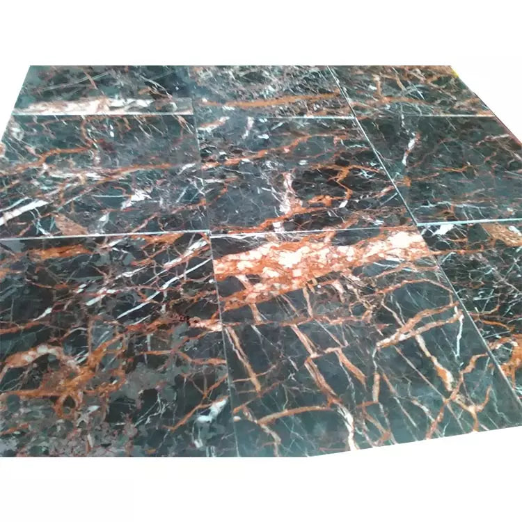 Black with red color rough marble block