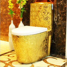 Charger l&#39;image dans la galerie, Bathroom furniture gold ceramic toilet bowl
