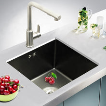 Load image into Gallery viewer, Nano antibacterial mini small black handmade stainless steel undermount sink for balcony
