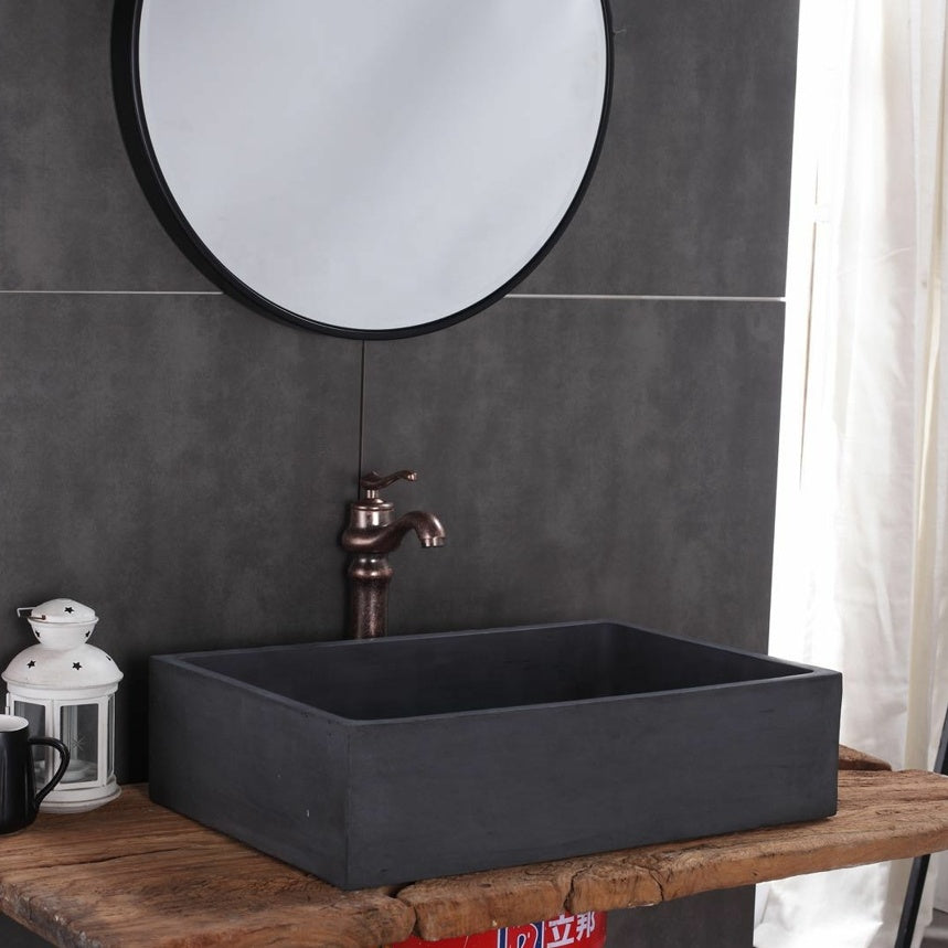 Concrete wash basin sink