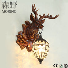 Cargar imagen en el visor de la galería, newest design elk deer head led crystal glass wall lamps
