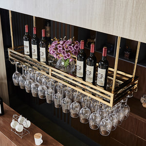 Metal glass cork holder shelf countertop display red wine rack