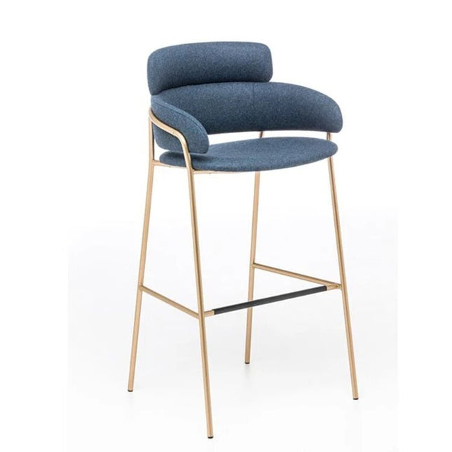 Modern Club High bar stools golden leg chair with footrest (Custom Color Accepted)
