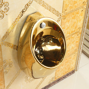Sanitary ware saudi urinal Ceramic wall mounted gold colored urinal for male