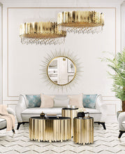 Charger l&#39;image dans la galerie, Luxury Gold Stainless Base Marble Top Coffee Table
