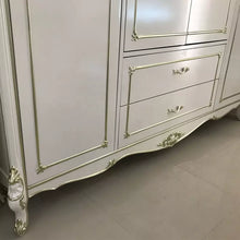 Lade das Bild in den Galerie-Viewer, Neoclassical style European wooden fancy sample bedroom wardrobe cabinet
