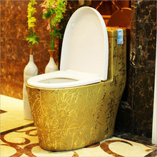 Lade das Bild in den Galerie-Viewer, Bathroom furniture gold ceramic toilet bowl
