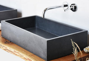 Concrete wash basin sink