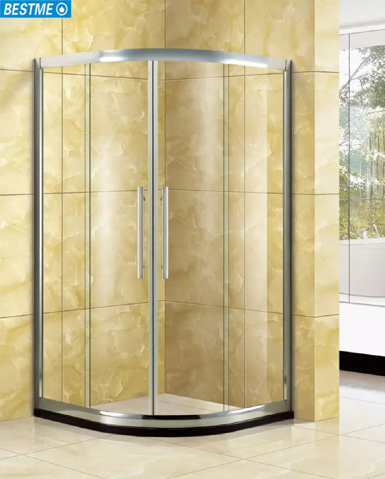 bathroom sector shape sliding safety glass shower bath cubicle
