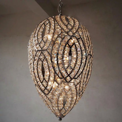 Luxury Egg style modern hanging crystal chandelier ceiling lights