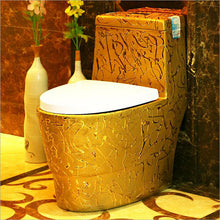 Load image into Gallery viewer, Bathroom furniture gold ceramic toilet bowl
