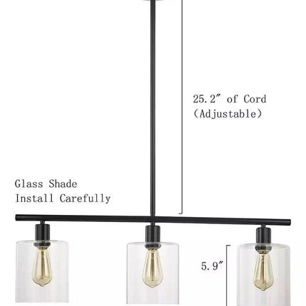 Moderne, polierte Stahl-Pendelleuchte mit 3 Leuchten für Küche oder Esszimmer 