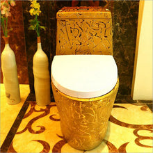 Cargar imagen en el visor de la galería, Bathroom furniture gold ceramic toilet bowl
