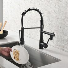 Load image into Gallery viewer, Modern Oil Rubbed Bronze Kitchen Sink Pull Out Down Faucet with Spring Loaded Mixer tap
