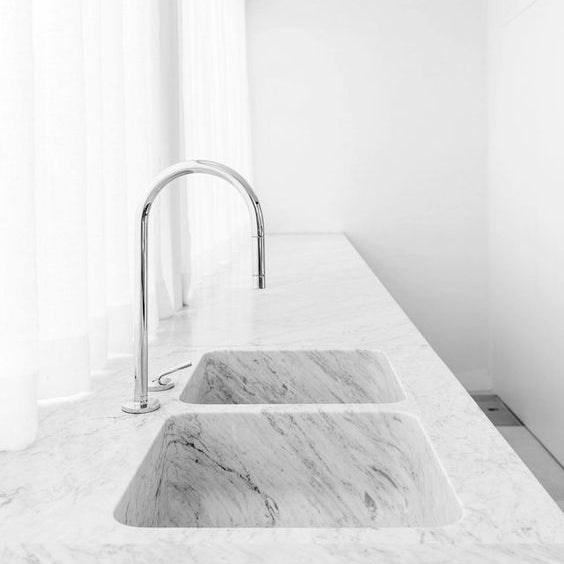 New Carved Italy White Natural Marble Kitchen Sink Price