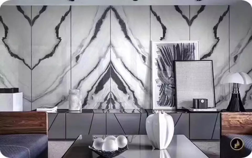 Indoor panda white marble floor wall tiles