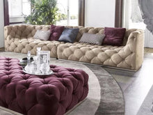 Load image into Gallery viewer, modern sofa set cheap living room chesterfield button tufted leather sofa CARACCIOLO arm covers salon furniture waiting sofa
