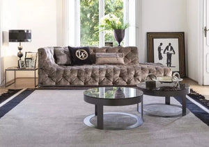 modern sofa set cheap living room chesterfield button tufted leather sofa CARACCIOLO arm covers salon furniture waiting sofa