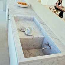 Load image into Gallery viewer, New Carved Italy White Natural Marble kitchen Sink Price
