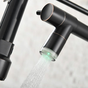 Modern Oil Rubbed Bronze Kitchen Sink Pull Out Down Faucet with Spring Loaded Mixer tap