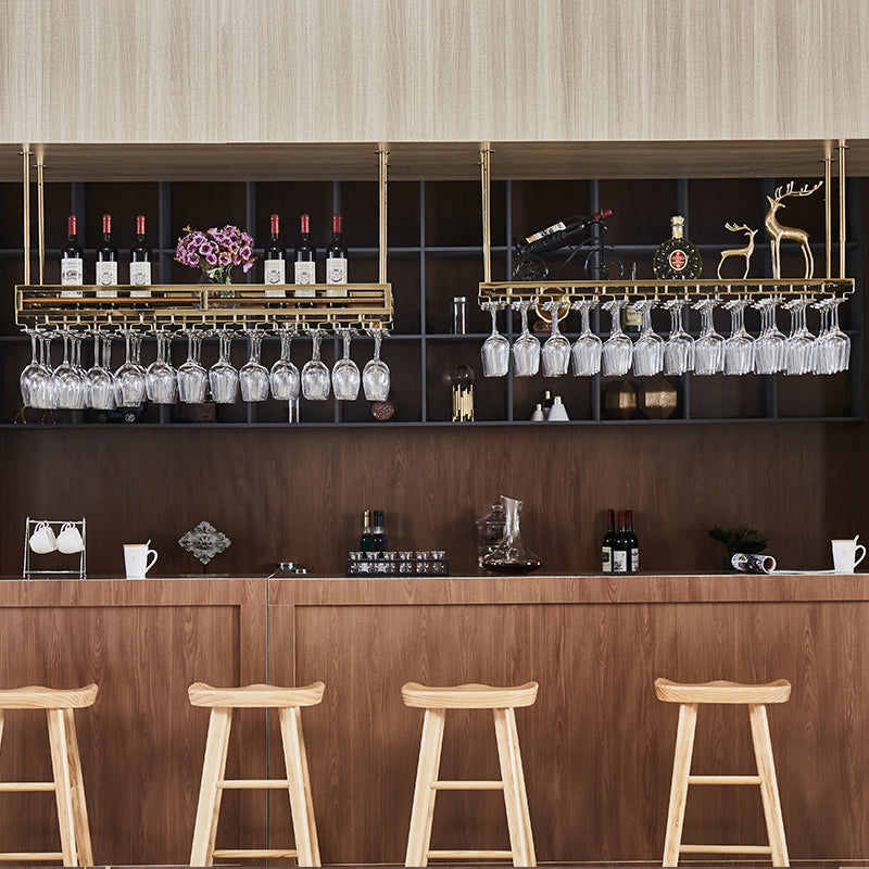 Metal Glass Cork Holder Shelf Countertop Display Red Wine Rack