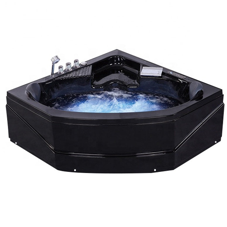LED massage spa corner black whirlpool bathtub