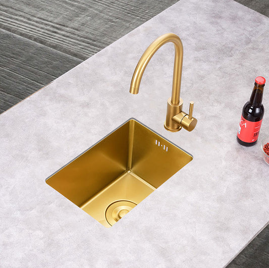 Nano Gold Color Undermount Single Bowl Bar Kitchen Sink