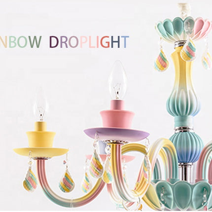 Modern rainbow decorative colorful  crystal chandelier ceiling lights