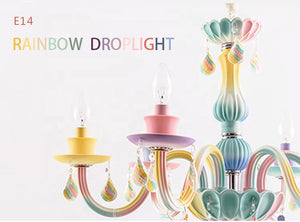 Modern rainbow decorative colorful  crystal chandelier ceiling lights