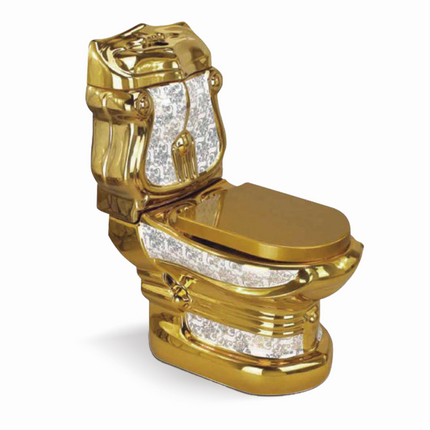 Neuestes Design Badezimmer Goldfarbener Keramik-WC-Sitz Waschbecken mit Sockel