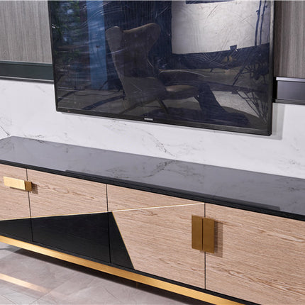 Luxury Metal Coffee Table Tv Cabinet Set