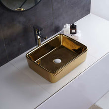 Cargar imagen en el visor de la galería, Hand Wash Basin Gold and White Theme Bathroom Accessories Sink
