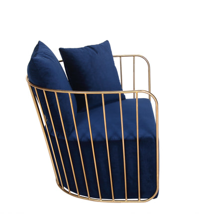 Modern Hotel Metal Gold Brides Veil Lounge Chair and Ottoman