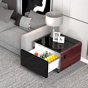 Smart coffee table built in fridge smart coffee table screen with freidge side table with charger and led