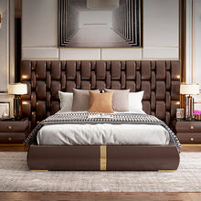 Load image into Gallery viewer, Luxury Italian-designed bedroom furniture modern king size bed set leather
