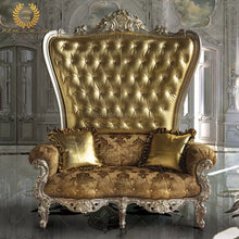 Load image into Gallery viewer, royal Luxury love seat sofa chair King and queen throne chairs high back for hotel and commercial performance
