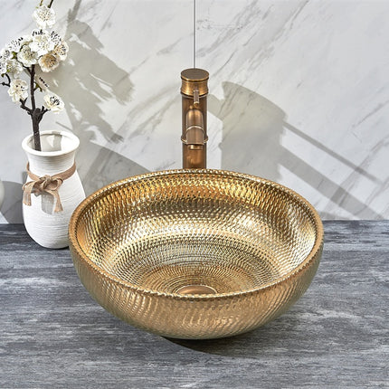Golden basins ceramic hand painted sinks