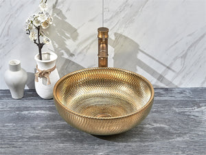 Golden basins ceramic hand painted sinks