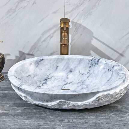 Carrara natural stone bathroom sinks white marble wash basin Table Top